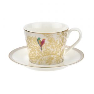 Sara Miller Grey Lovebirds Tea Cup & Saucer Gift Boxed-0
