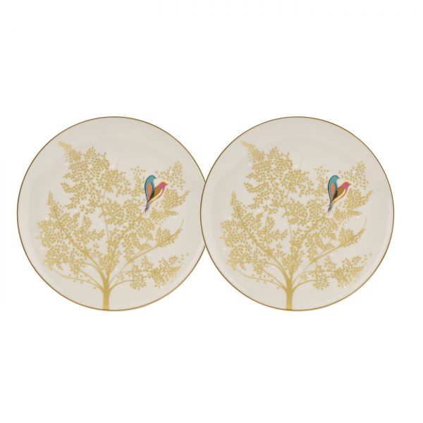 Sara Miller Grey Lovebirds Grey Set of 2 Cake Plates Gift Boxed-0