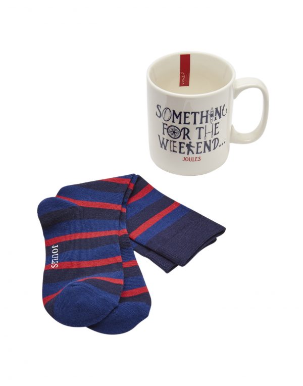 Joules Men's Something For The Weekend Mug & Bamboo Sock Gift Set-3150