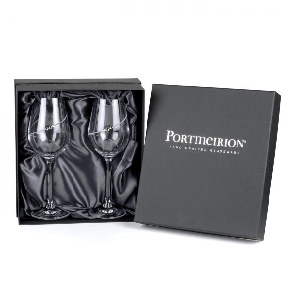 Portmeirion Auris Crystal Wine Glass Set of 2 Gift Boxed-0