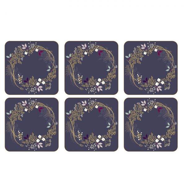 Sara Miller Winter Foliage Coasters, Set of 6-0