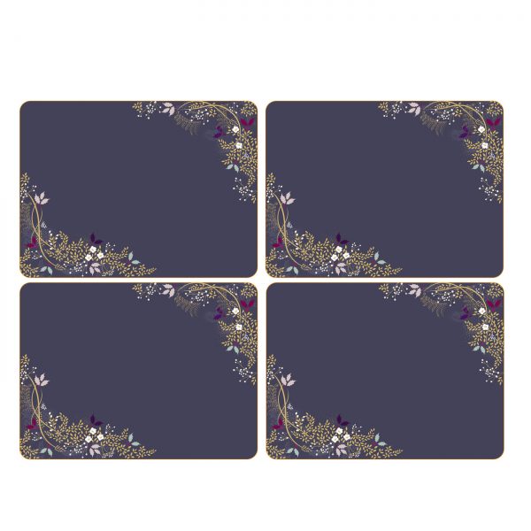 Sara Miller Winter Foliage Set Of 4 Placemats -0