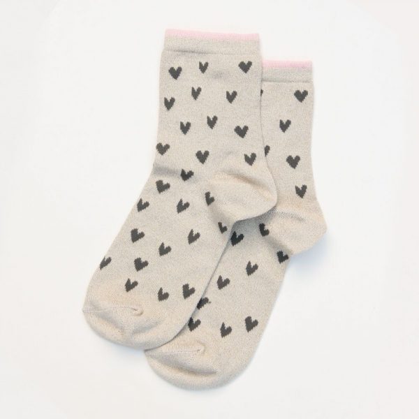 Caroline Gardner Oatmeal Hearts Socks -0