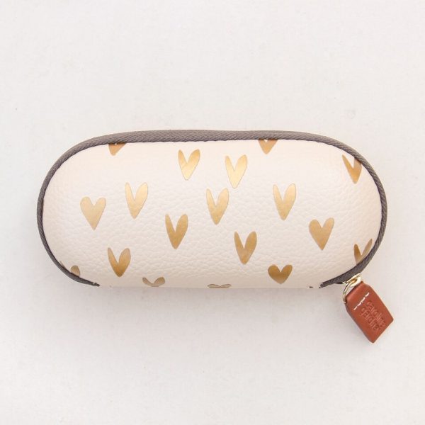 Caroline Gardner Hearts Glasses Case, Gold-0