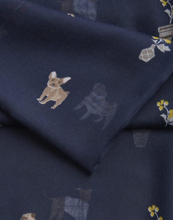 Joules Dog Print Navy Wensley Scarf-3449