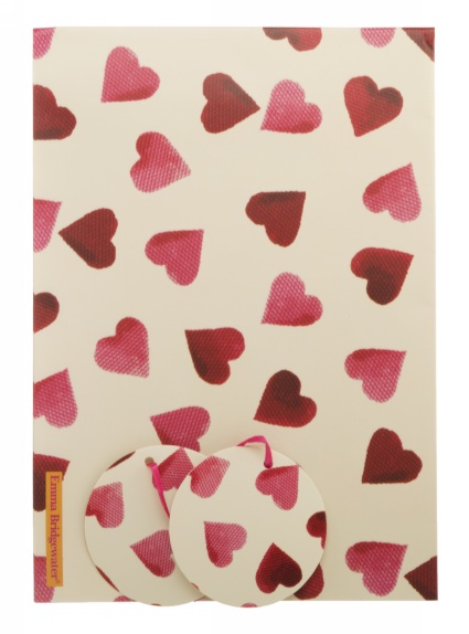 Emma Bridgewater Pink Hearts Wrapping Paper (2 Sheets, 2 Tags)-0