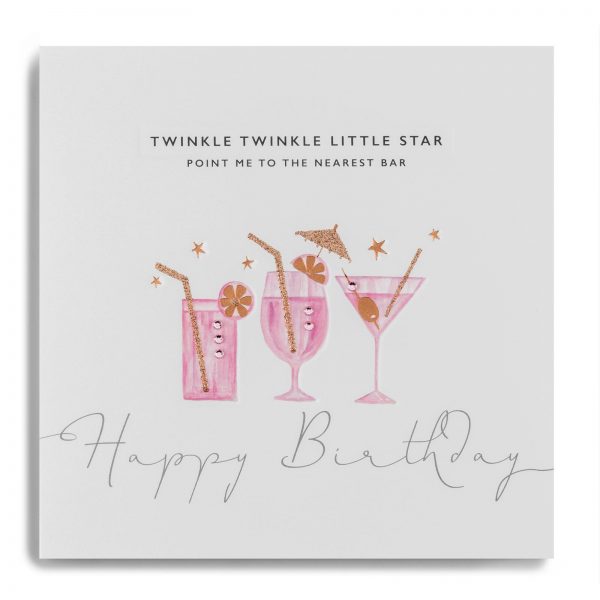 Janie Wilson Happy Birthday Bar Cocktails Card-0