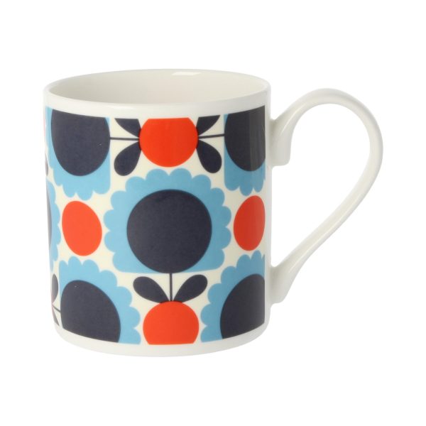 Orla Kiely Scallop Flower Spot Blue & Red Mug-0