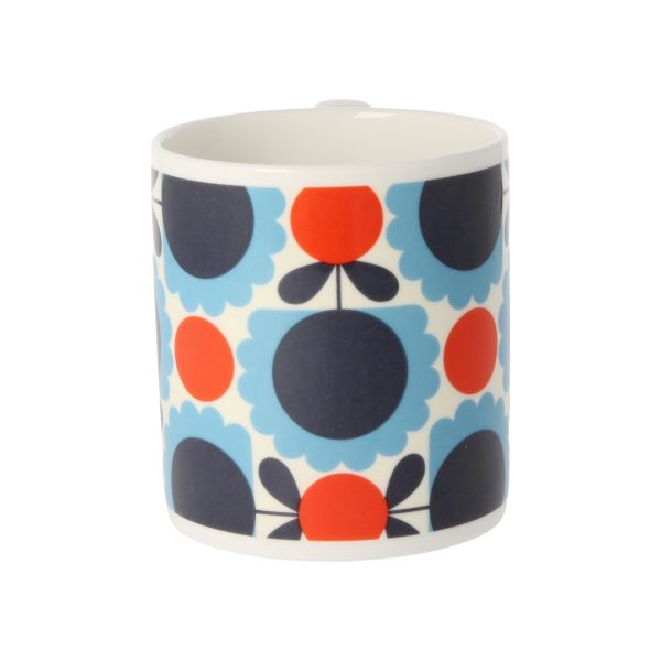 Orla Kiely Scallop Flower Spot Blue & Red Mug-3514