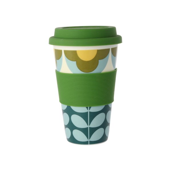 Orla Kiely Summer Flower Stem Blue & Yellow Travel Mug-0