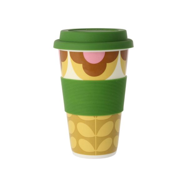 Orla Kiely Summer Flower Stem Pink & Yellow Travel Mug-0