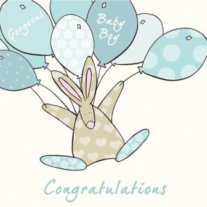 Rufus Rabbit Congratulations Baby Boy Card -0