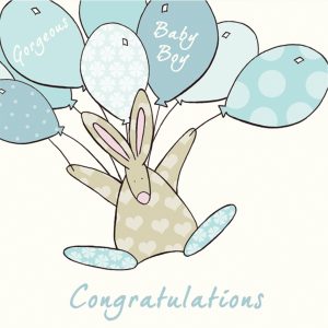 Rufus Rabbit Congratulations Baby Boy Card -0
