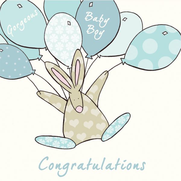 Rufus Rabbit Congratulations Baby Boy Card -0