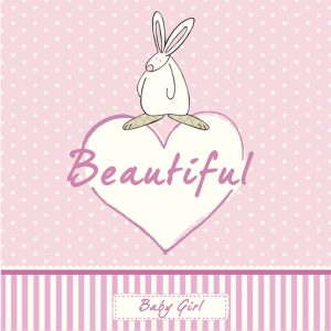 Rufus Rabbit Beautiful Baby Girl Card-0