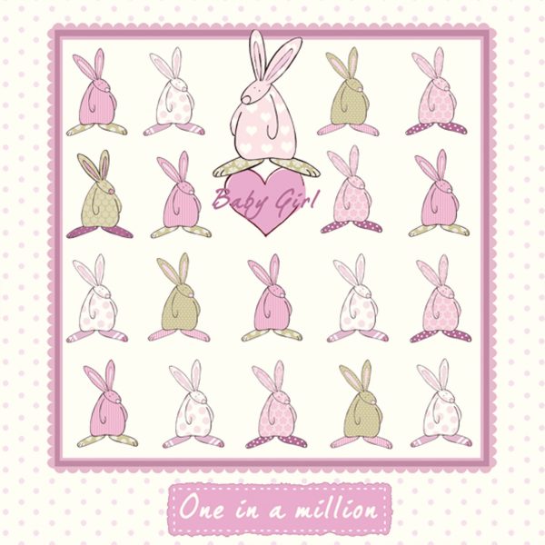 Rufus Rabbit One In A Million Baby Girl Card-0