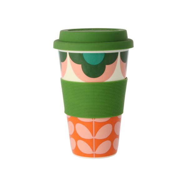 Orla Kiely Summer Flower Stem Pink & Green Travel Mug-0