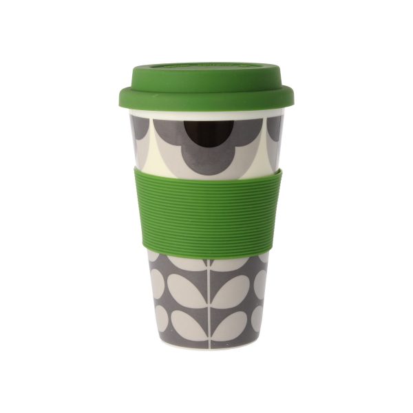 Orla Kiely Summer Flower Stem Grey Travel Mug-0