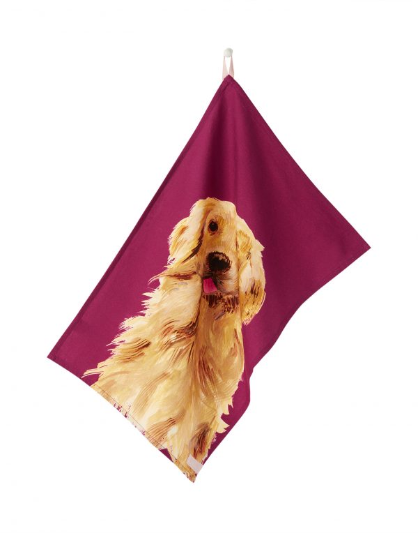 Joules Golden Retriever Dog Tea Towel, Pack of 2-3592