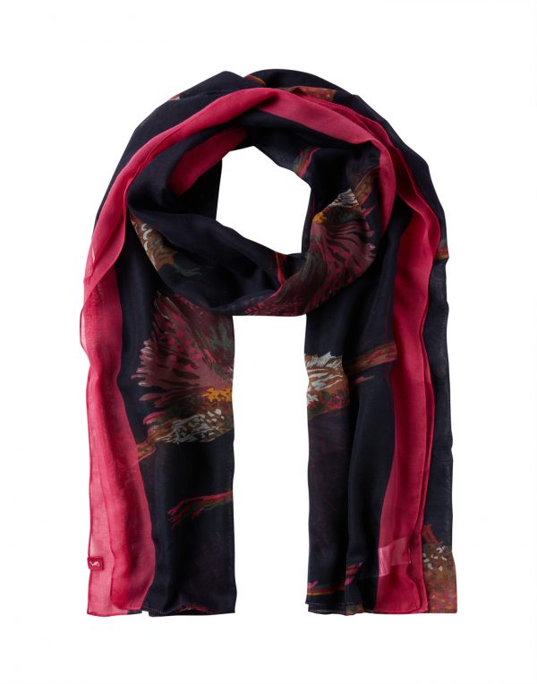 Joules Navy Pheasant Wensley Printed Scarf-3639