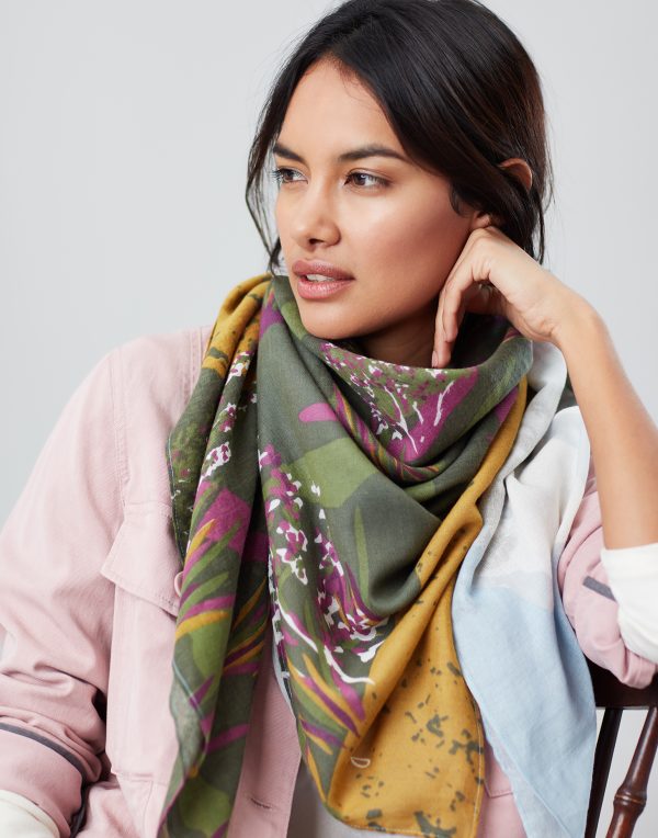 Joules Blue Location Atmore Printed Scarf-0