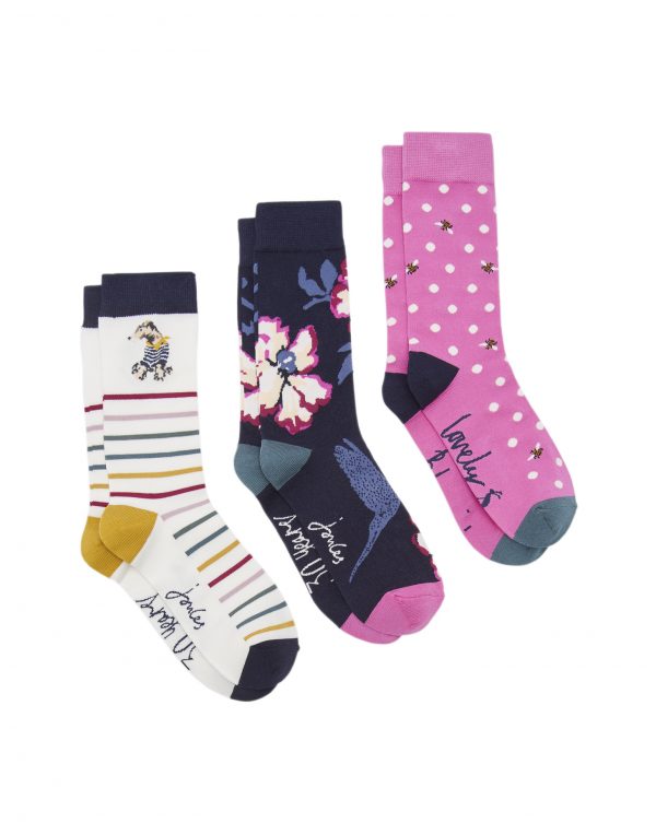 Joules 30th Anniversary Bamboo 3 Pack Floral Socks-0