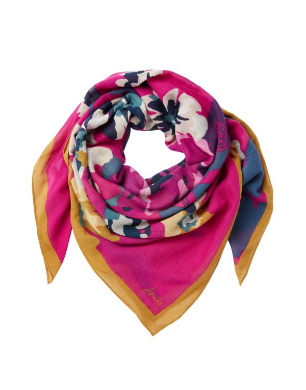 Joules 30th Anniversary Atmore Pink Floral Scarf-3734