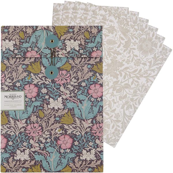 William Morris Pink Clay & Honeysuckle Scented Drawer Liners (5 Sheets)-0