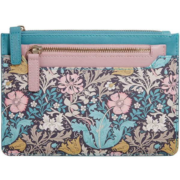 William Morris Pink Clay & Honeysuckle Travel Wallet & Coin Purse-0