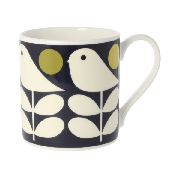 Orla Kiely Quite Big Early Bird Mug, Dark Navy-0