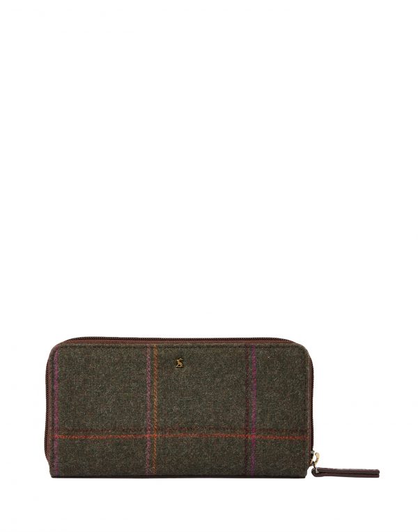 Joules Fairford Dark Green Tweed Purse -0