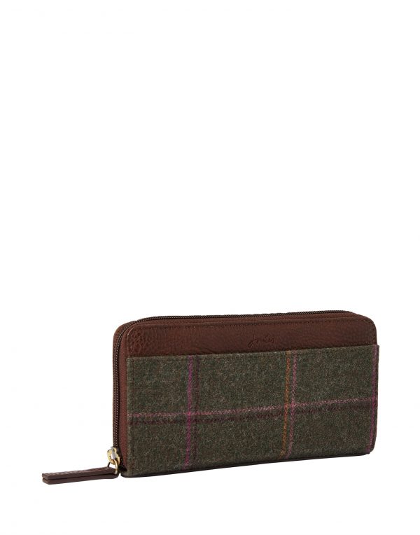 Joules Fairford Dark Green Tweed Purse -3777