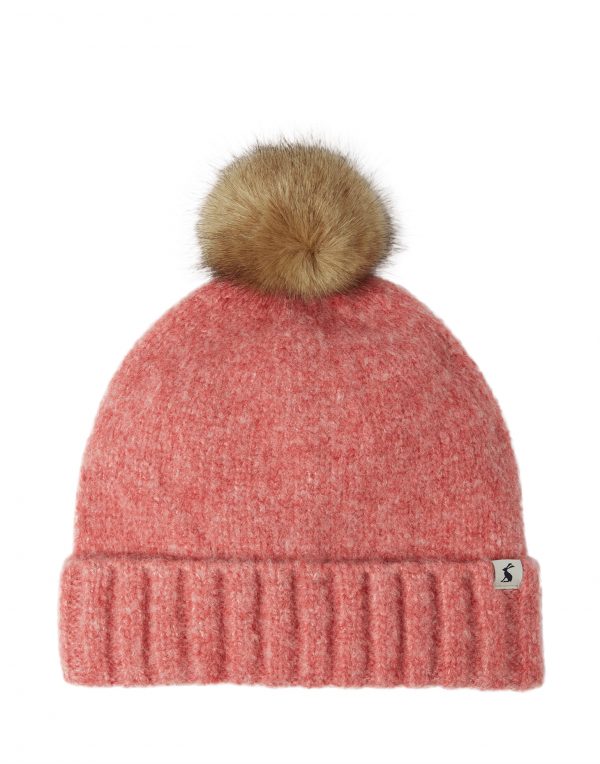 Joules Snugwell Pink Blush Heavyweight Boucle Hat-0