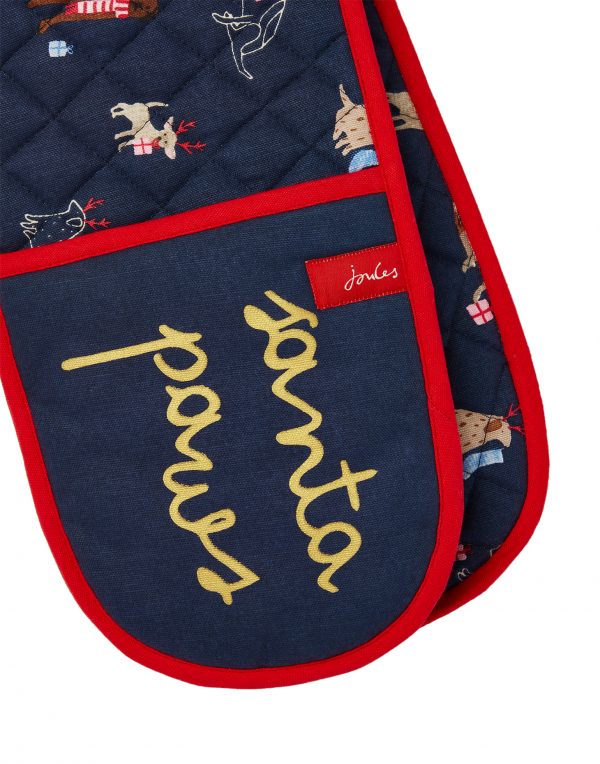 Joules Christmas Dogs Navy Double Oven Gloves-3746