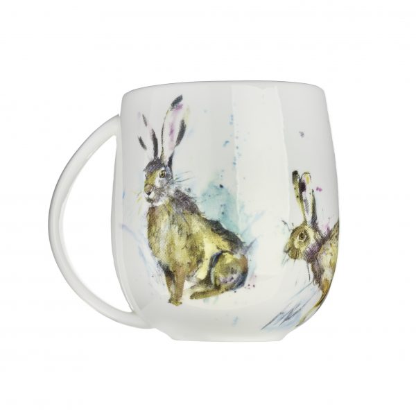 Voyage Fine Bone China Hurtling Hares Mug, 430ml-3837