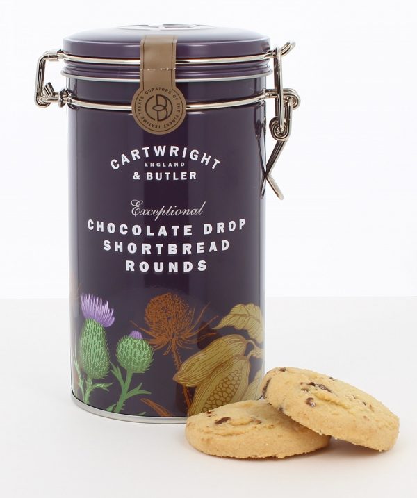 Cartwright & Butler Chocolate Drop Shortbread Rounds In Tin-3852