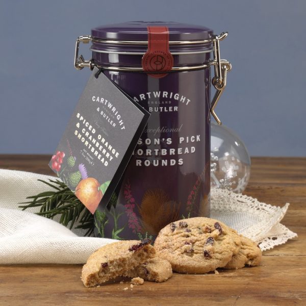 Cartwright & Butler Spiced Orange & Cranberry Shortbread Biscuits In Tin-0