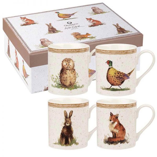 Alex Clark Wildlife Set of 4 Mugs, Gift Boxed-0