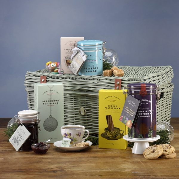 Cartwright & Butler Christmas Afternoon Tea Luxury Wicker Basket Hamper -0