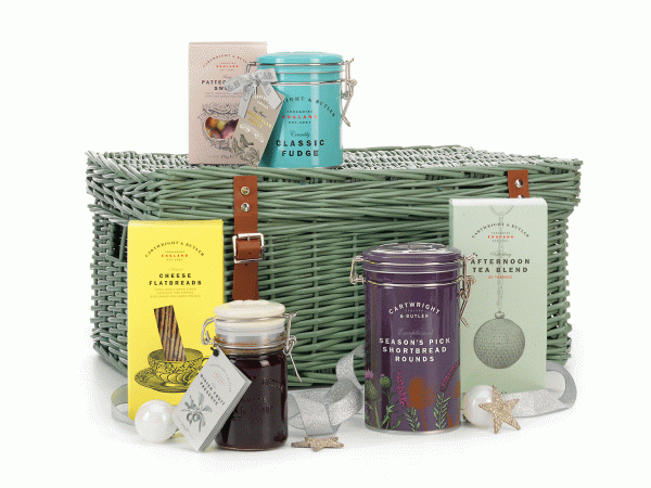 Cartwright & Butler Christmas Afternoon Tea Luxury Wicker Basket Hamper -3906