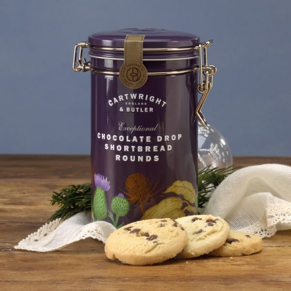 Cartwright & Butler Chocolate Drop Shortbread Rounds In Tin-0