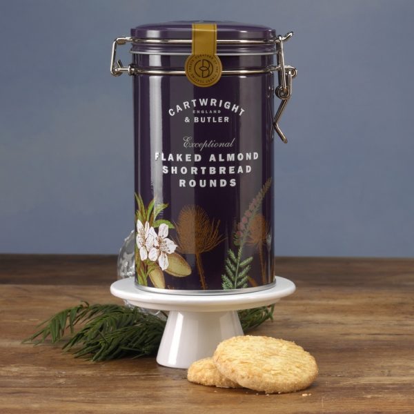 Cartwright & Butler Flaked Almond Shortbread In Tin, Biscuits -0