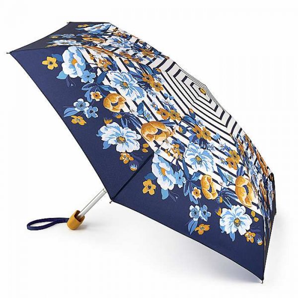 Joules Tiny Botanical Bouquet Border Stripe Umbrella -0