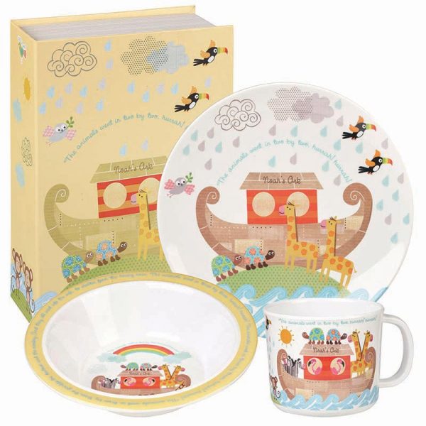 Little Rhymes Noah's Ark 3 Piece Melamine Set Gift Boxed-0