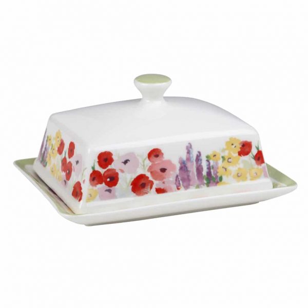 Collier Campbell Painted Garden Covered Butter Dish