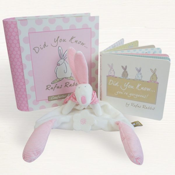 Rufus Rabbit Baby Gift Comforter & Book Gift Set