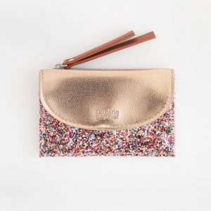 Caroline Gardner Dotty Metallic Rose Gold Essential Purse 