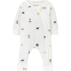 joules farm print baby grow