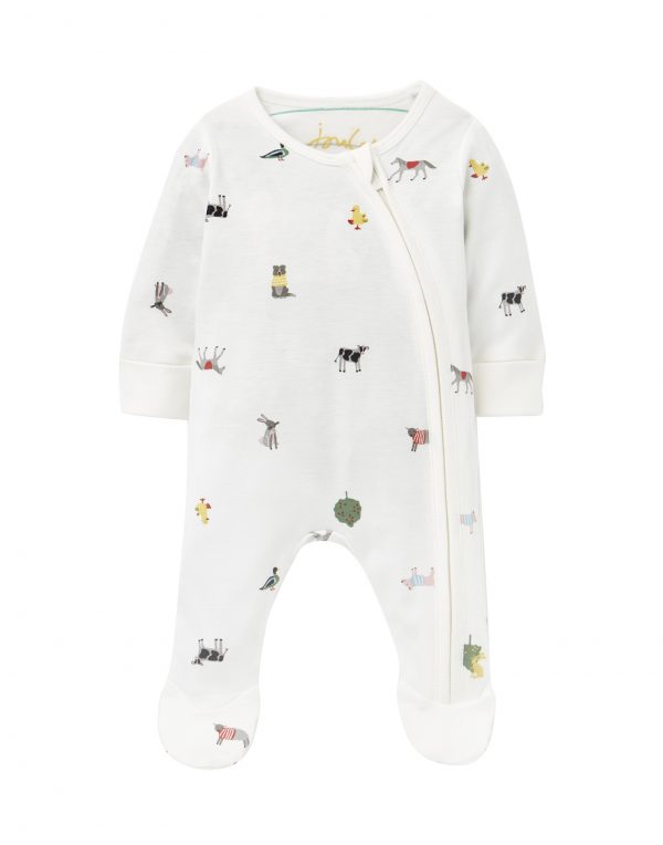 joules farm print baby grow