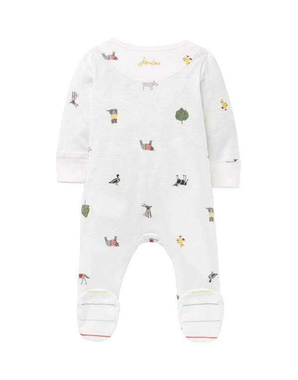 joules baby farm print babygrow